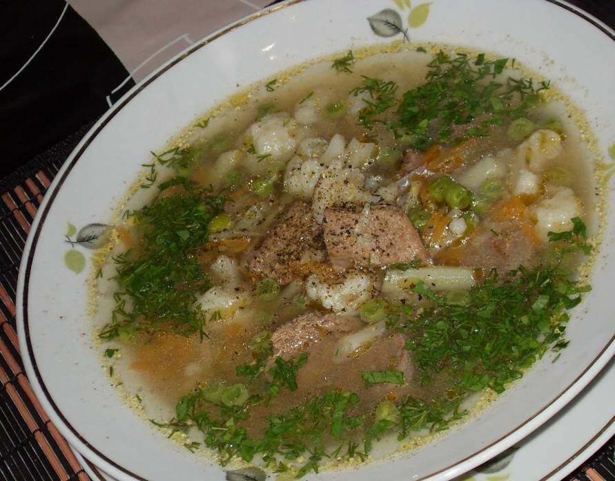 Суп с овощами и мясом